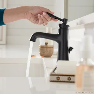 Modern Matte Black Single-Hole Bathroom Faucet - Joleena