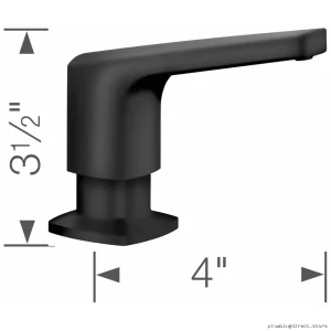 Rivana Modern Matte Black Soap Dispenser - Sleek Wall-Mounted 443029