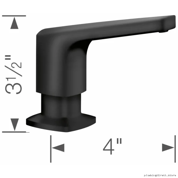 Rivana Modern Matte Black Soap Dispenser - Sleek Wall-Mounted 443029