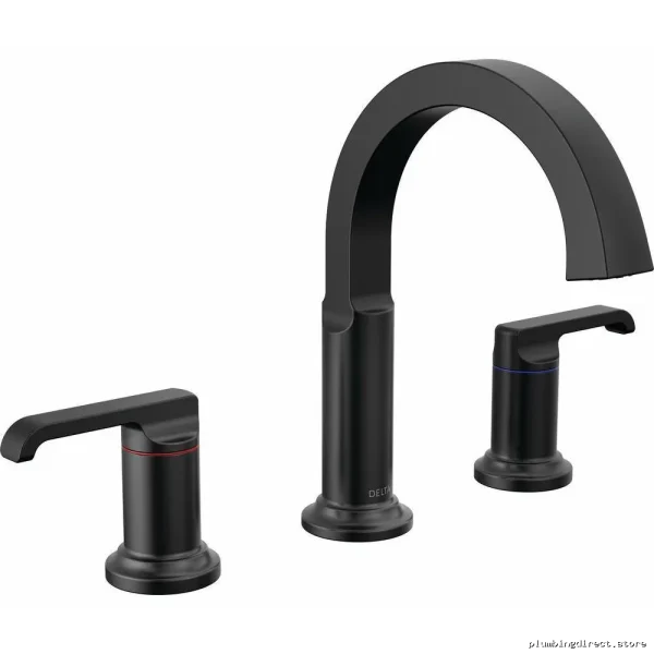 Modern Matte Black Widespread Faucet for Bathrooms - Tetra Model 35588-BL-DST - Image 2