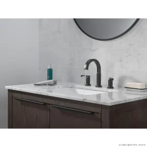 Modern Matte Black Widespread Faucet for Bathrooms - Tetra Model 35588-BL-DST