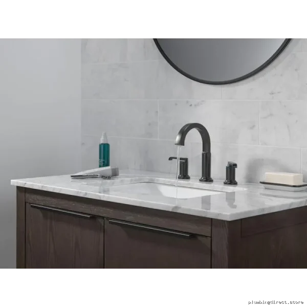 Modern Matte Black Widespread Faucet for Bathrooms - Tetra Model 35588-BL-DST