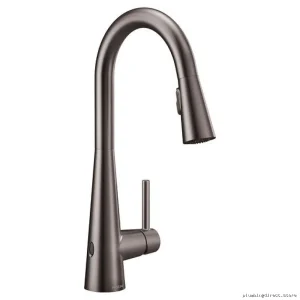 Modern MotionSense Wave Faucet with Pulldown Spray - Black Stainless Steel Moen 7864EWBLS