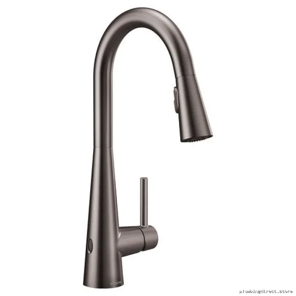 Modern MotionSense Wave Faucet with Pulldown Spray - Black Stainless Steel Moen 7864EWBLS