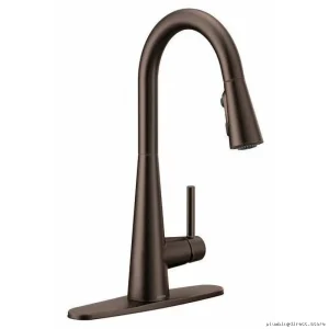 Modern Oil Rubbed Bronze Kitchen Faucet with Pull-Down Spray - Moen Model 7864ORB