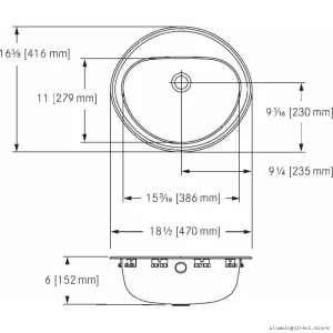 Modern Rust-Resistant Recessed 3-Hole Bathroom Sink - Franke OV1619-6-3
