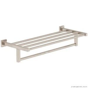 Modern Satin Nickel Bathroom Towel Rack - Stylish Storage Solution