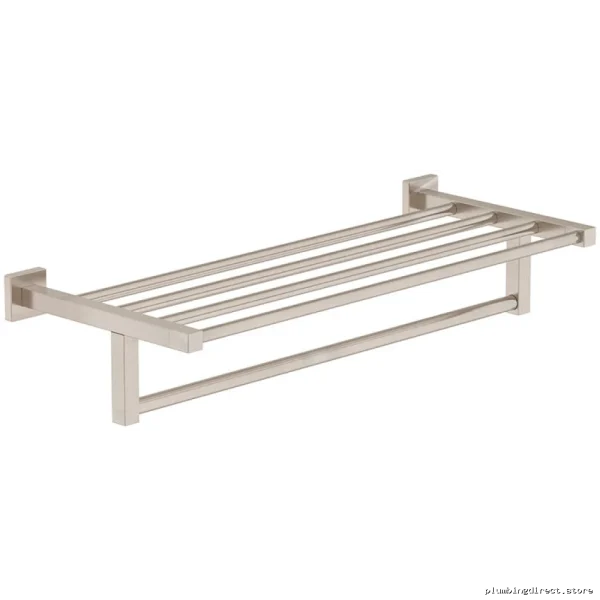 Modern Satin Nickel Bathroom Towel Rack - Stylish Storage Solution