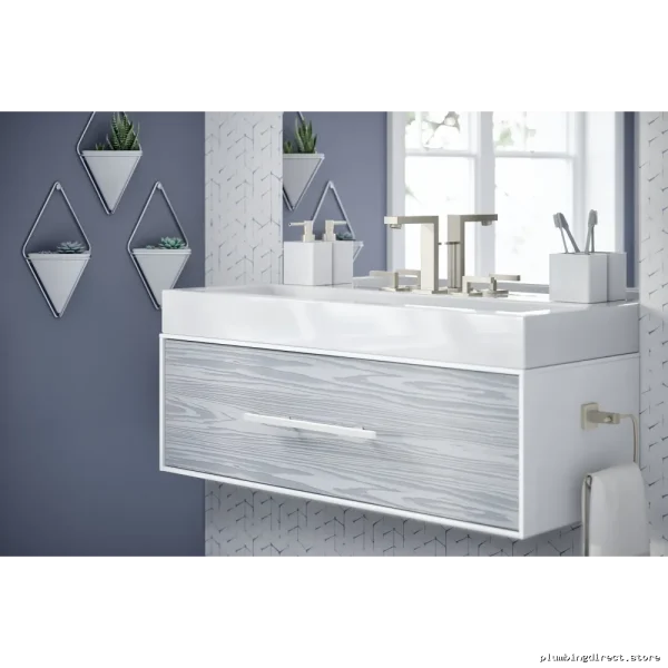 Satin Nickel Modern Widespread Pop-Up Bathroom Faucet by Symmons - Duro SLW-3612