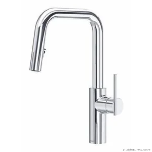 Modern Side Mount Kitchen Faucet with Pulldown Spray & High-Arc U-Spout - Chrome LTSQ201C RIOBEL