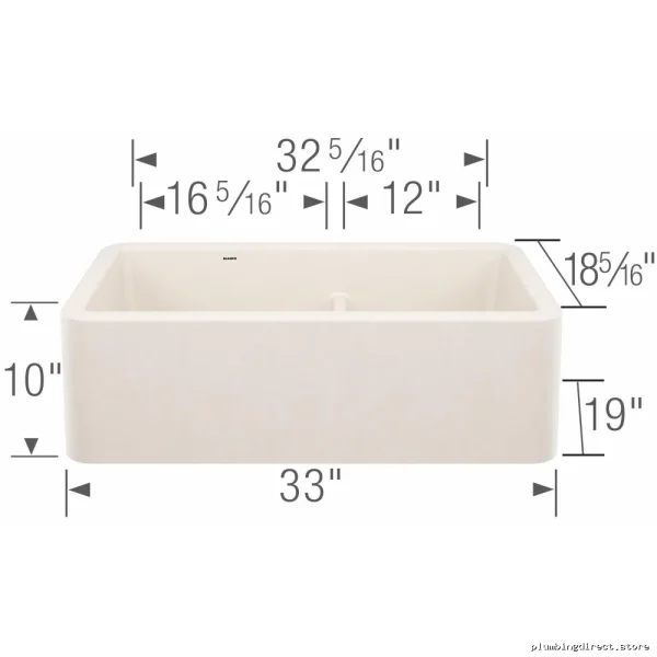 Modern Apron Front Silgranit Sink with Low Divider - Ikon 33 1.75 Bowl Soft White - Image 2