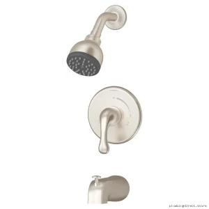 Modern Single Handle Tub Shower Faucet in Satin Nickel - Symmons 6602-1.5-STN