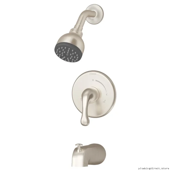 Modern Single Handle Tub Shower Faucet in Satin Nickel - Symmons 6602-1.5-STN