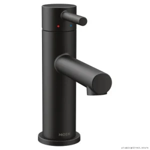 Modern Single-Hole Bathroom Sink Faucet - Matte Black 6190BL Leak-Proof Easy Install Moen