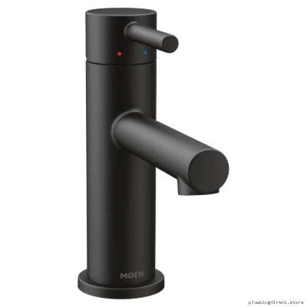 Modern Single-Hole Bathroom Sink Faucet - Matte Black 6190BL Leak-Proof Easy Install Moen