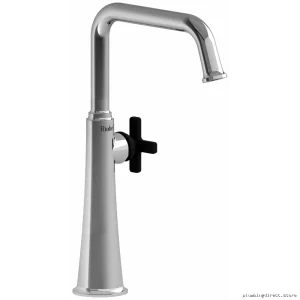 Single Hole Bathroom Faucet Chrome/Black Momenti MMSQL01XCBK RIOBEL