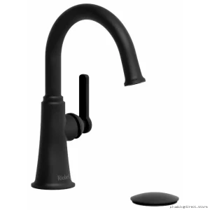 Modern Single-Hole Bathroom Faucet with C-Style Spout & J-Shape Handles - 1.2 GPM Black