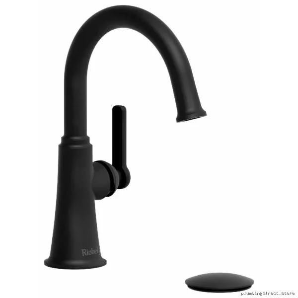 Modern Single-Hole Bathroom Faucet with C-Style Spout & J-Shape Handles - 1.2 GPM Black
