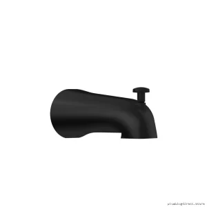 Modern Square Tub Faucet Spout w/ Divertor in Matte Black Finish