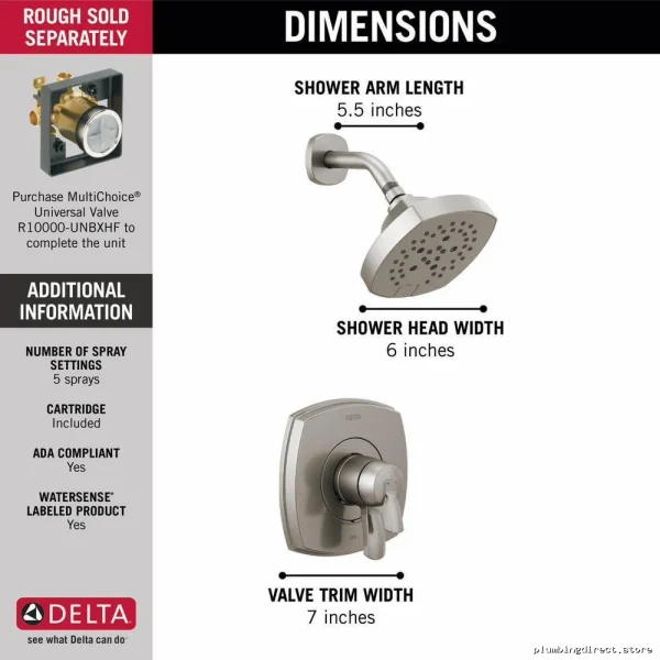 Stryke Modern Stainless Steel Shower Trim Kit - Easy Install - Image 3