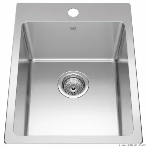 Brookmore 15-15/16 Single Bowl Drop-In Kitchen Sink - Modern Stainless Steel BSL2116-9-1