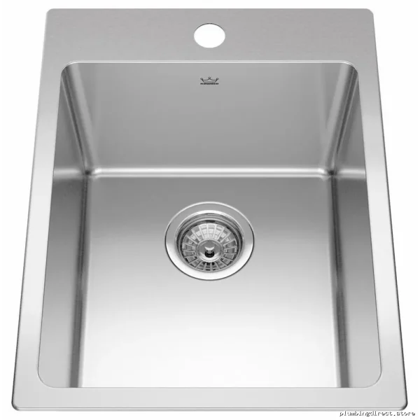 Brookmore 15-15/16 Single Bowl Drop-In Kitchen Sink - Modern Stainless Steel BSL2116-9-1