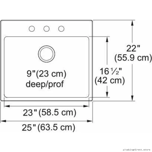 Stainless Steel Modern Three-Hole One-Bowl Drop-In Kitchen Sink by Brookmores - Image 2