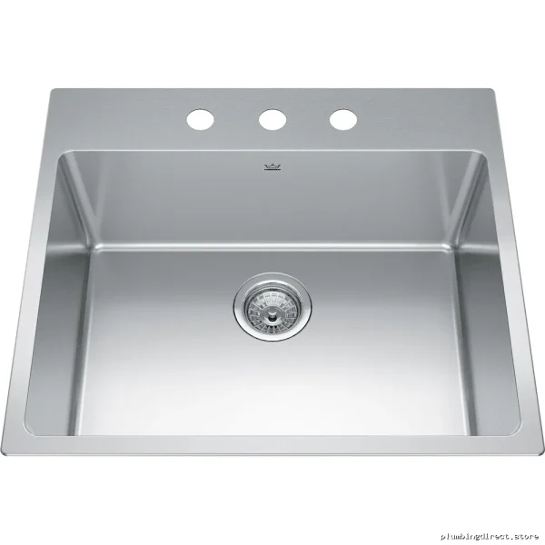 Stainless Steel Modern Three-Hole One-Bowl Drop-In Kitchen Sink by Brookmores