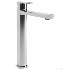 Modern Tall Single-Hole Vessel Sink Faucet Pure Nickel Finish