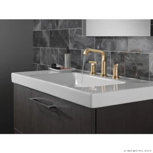 Modern Tetra Widespread Bathroom Sink Faucet in Champagne Bronze with Lumicoat Finish