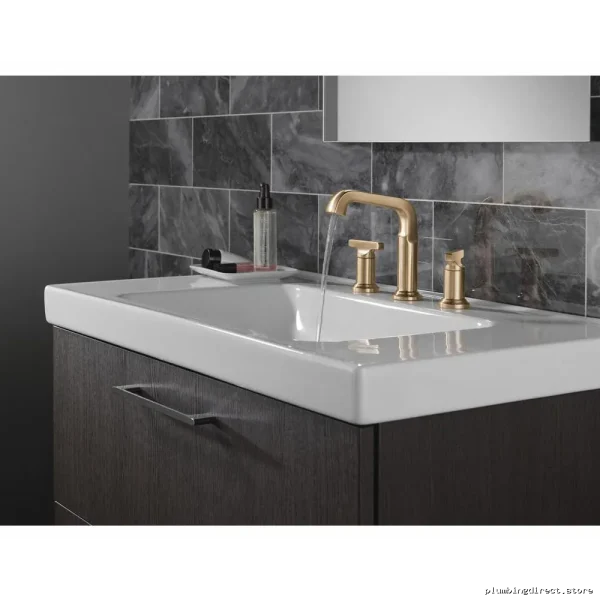 Modern Tetra Widespread Bathroom Sink Faucet in Champagne Bronze with Lumicoat Finish