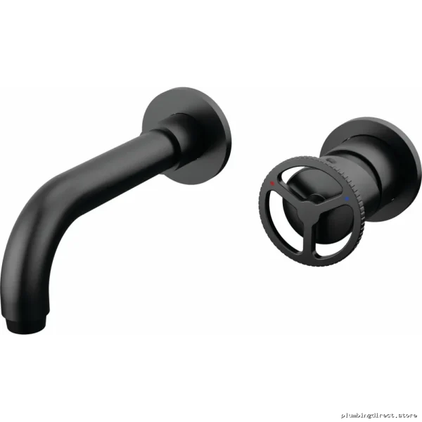 Trinsic Matte Black Wall Mount Bathroom Faucet Single Handle Trim with Modern Design
