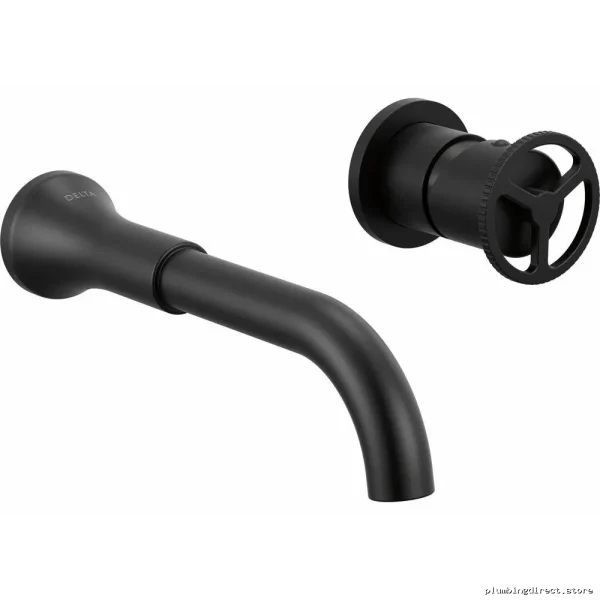 Trinsic Matte Black Wall Mount Bathroom Faucet Single Handle Trim with Modern Design - Image 4