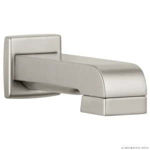 Frank Lloyd Wright Modern Tub Spout & Pull-Down Diverter in Luxe Nickel - Brizo RP64084NK