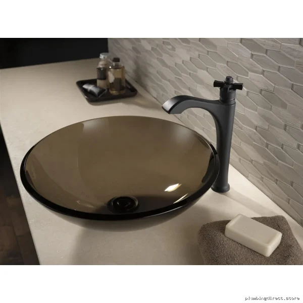Modern Bathroom Vessel Sink Faucet with Cross-Handle Matte Black Finish - Dorval 757-BL-DST