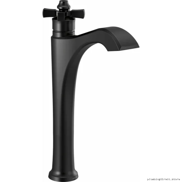 Modern Bathroom Vessel Sink Faucet with Cross-Handle Matte Black Finish - Dorval 757-BL-DST - Image 2