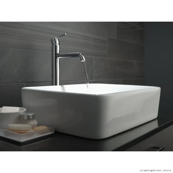 Modern Bathroom Vessel Sink Faucet in Champagne Bronze - Trinsic - Image 3