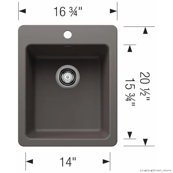 Modern Dual Mount Bar Sink Single Bowl Volcano Gray Liven Blanco 403672