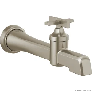 Modern Wall Mount Bathroom Faucet with Single Handle - Luxe Nickel Finish