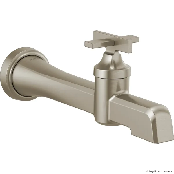 Modern Wall Mount Bathroom Faucet with Single Handle - Luxe Nickel Finish