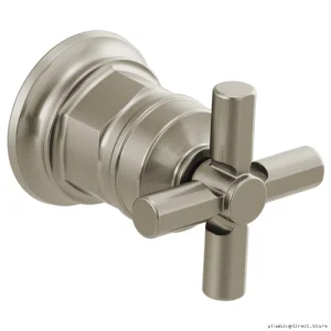 Modern Single-Handle Wall-Mount Faucet Kit with Cross Design - Luxe Nickel HX5876-NK by Brizo