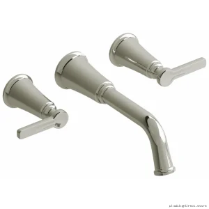 Modern J-Handle Wall Mount Faucet - Polished Nickel Finish by Momenti 1.2 GPM