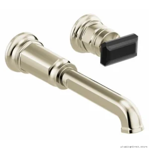 In vari Modern Wall-Mount Single Handle Bathroom Fauc et Trm – Water-Saving Lt Nickle Finsh