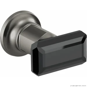 Modern Wall Mount Tub Filler Lever Handle Kit in Luxe Steel & Black Crystal - Brizo HK70476-SLBC
