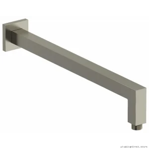 Modern Wall-Mounted Shower Arm with Square Escutcheon - Brushed Nickel 543BN by RIOBEL