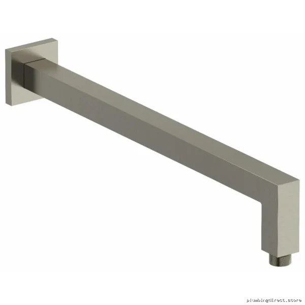 Modern Wall-Mounted Shower Arm with Square Escutcheon - Brushed Nickel 543BN by RIOBEL