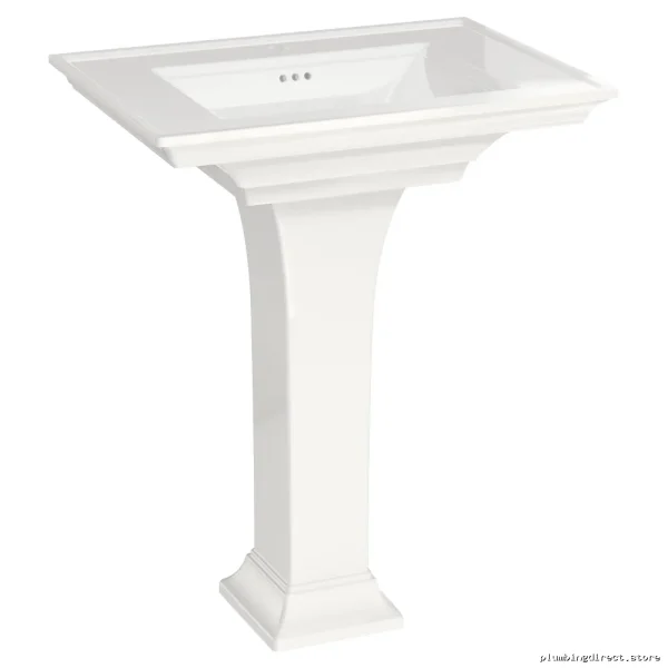 Town Square S Modern Single Hole Pedestal Sink - White - Image 2