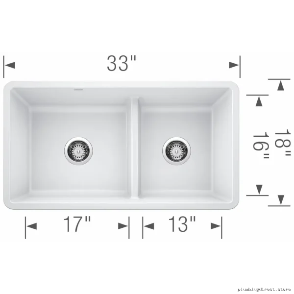 Modern 1.75 Bowl Undermount Silgranit Sink with Low Divide - White - Image 2