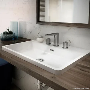 Ekla Modern Wide Countertop Bathroom Sink - White FU1455-240 Kalia