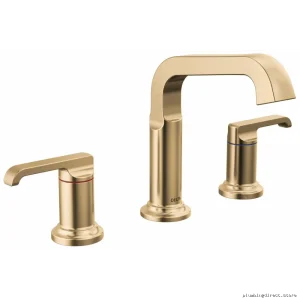 Modern Widespread Bathroom Faucet - Lumicoat Champagne Bronze Tetra 35589-CZ-PR-DST Delta